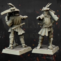 Medieval Crossbowmen Unit x 5 - Druk 3d - Bigusson - Highlands Miniatures