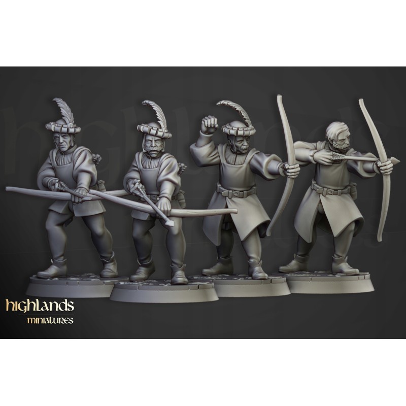 Sunland Bowmen Militia x 5 - Druk 3d - Bigusson - Highlands Miniatures Sunland Bowmen Militia x 5 - Druk 3d - Bigusson - Highlands Miniatures