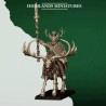 Mounted Feral Elf Lord on Feral Stag - Highlands Miniatures Druk 3D