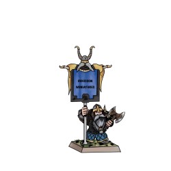 Feral Elf Battle Standard Bearer - Highlands Miniatures Druk 3D