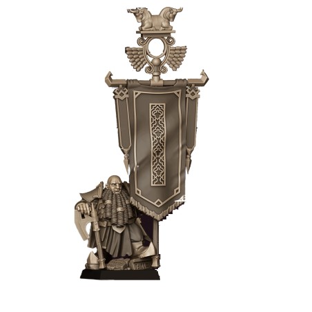 Son Of Marduk Battle Standard Bearer - Highlands Miniatures Druk 3D