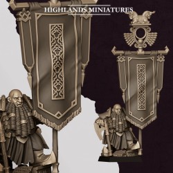Son Of Marduk Battle Standard Bearer - Highlands Miniatures Druk 3D