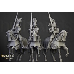Sunland Knights on Horse x 2 + 3 cmd - druk 3d - Highlands Miniatures