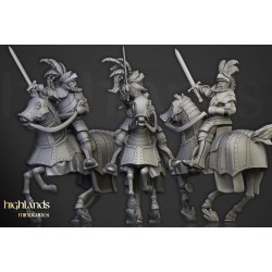 Sunland Knights on Horse x 2 + 3 cmd - druk 3d - Highlands Miniatures