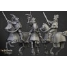 Sunland Knights on Horse x 2 + 3 cmd - druk 3d - Highlands Miniatures