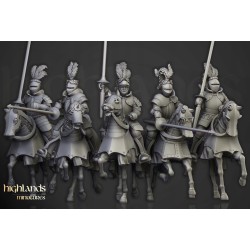 Sunland Knights on Horse x 2 + 3 cmd - druk 3d - Highlands Miniatures