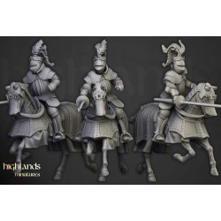 Sunland Knights on Horse x 2 + 3 cmd - druk 3d - Highlands Miniatures