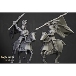 Sunland Knights on Horse x 2 + 3 cmd - druk 3d - Highlands Miniatures
