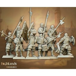 Sunland Imperial Troops z halabardami x7 + cmd - Highlands Miniatures