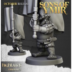 Dwarf Pikemen Unit x7 + 3 cmd - Bigusson - Druk 3d - Highlands Miniatures
