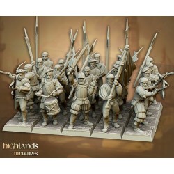 Sunland Imperial Troops z halabardami x7 + cmd - Highlands Miniatures