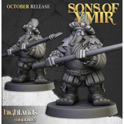 Dwarf Pikemen Unit x7 + 3 cmd - Bigusson - Druk 3d - Highlands Miniatures