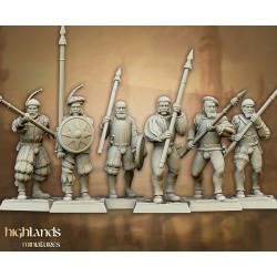 Sunland Imperial Troops z włóczniami x7 + cmd - Highlands Miniatures