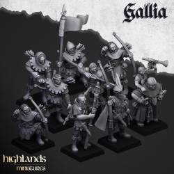 Robin Hood and the Sherwood Archers x 9 - Bigusson - Highlands Miniatures