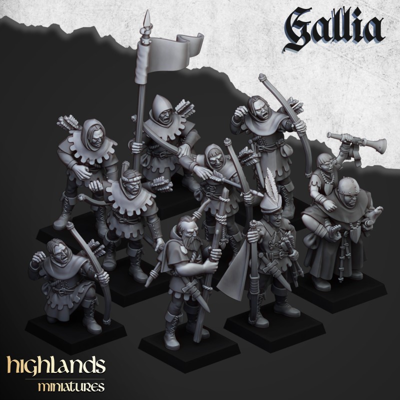 Robin Hood and the Sherwood Archers x 9 - Bigusson - Highlands Miniatures Robin Hood and the Sherwood Archers x 9 - Bigusson - Highlands Miniatures