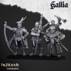 Robin Hood and the Sherwood Archers x 9 - Bigusson - Highlands Miniatures