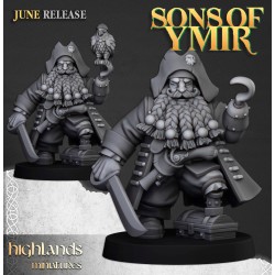 Dwarf Pirates x7 + 3 cmd - Bigusson - Druk 3d - Highlands Miniatures