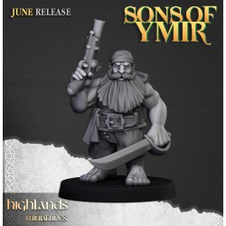 Dwarf Pirates x7 + 3 cmd - Bigusson - Druk 3d - Highlands Miniatures