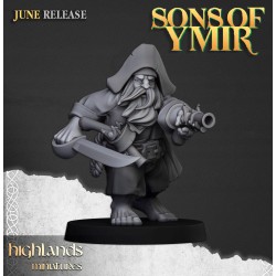 Dwarf Pirates x7 + 3 cmd - Bigusson - Druk 3d - Highlands Miniatures