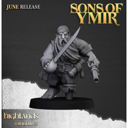 Dwarf Pirates x7 + 3 cmd - Bigusson - Druk 3d - Highlands Miniatures