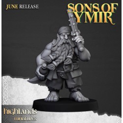 Dwarf Pirates x7 + 3 cmd - Bigusson - Druk 3d - Highlands Miniatures