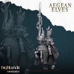 Aegean Elf Mounted Lord - Bigusson - druk 3d - Highlands Miniatures
