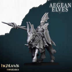 Aegean Elves Mounted Dragons x7 + cmd - Bigusson - Highlands Miniatures