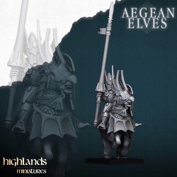 Aegean Elves Mounted Dragons x7 + cmd - Bigusson - Highlands Miniatures