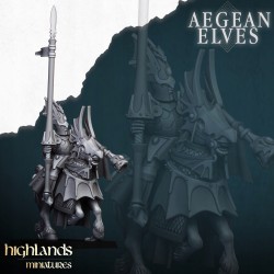 Aegean Elves Mounted Dragons x7 + cmd - Bigusson - Highlands Miniatures