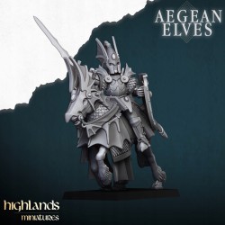 Aegean Elves Mounted Dragons x7 + cmd - Bigusson - Highlands Miniatures