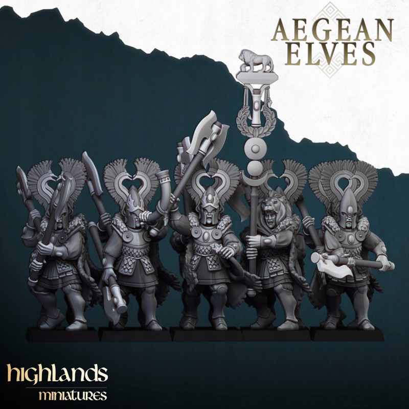 Nemean Lions x7 + command group - Bigusson - Highlands Miniatures Nemean Lions x7 + command group - Bigusson - Highlands Miniatures