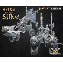 Chariot of Lions - Bigusson - Druk 3D - White Angels