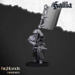 Gallia Men at Arms x 7 + cmd - druk 3d - Bigusson - Highlands Miniatures