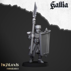 Gallia Men at Arms x 7 + cmd - druk 3d - Bigusson - Highlands Miniatures